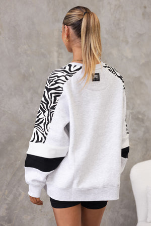 Move Me Panelled Sweater - Snow Marle