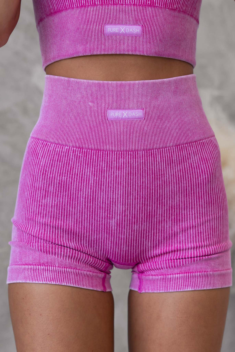 Flex Rib Seamless Shorts - Raspberry Wash