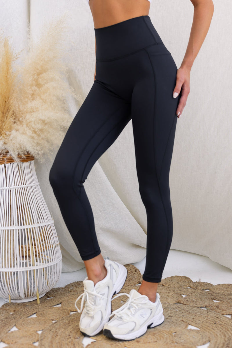 Panther High Rise Pocket Leggings - Black **Pre-Order**