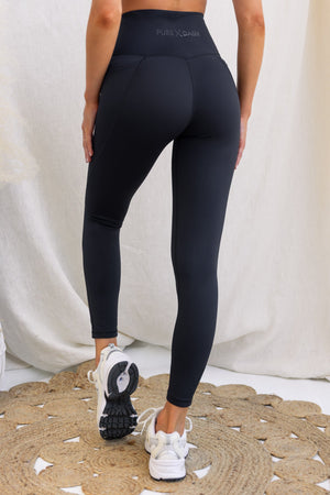 Panther High Rise Pocket Leggings - Black **Pre-Order**