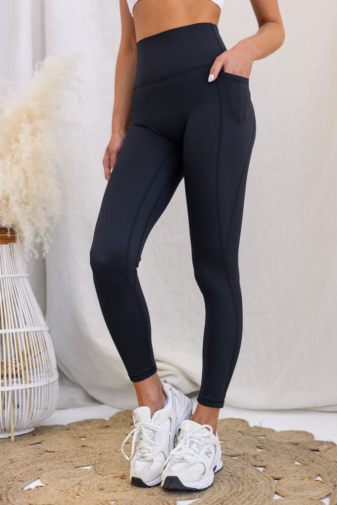 Panther High Rise Pocket Leggings - Black