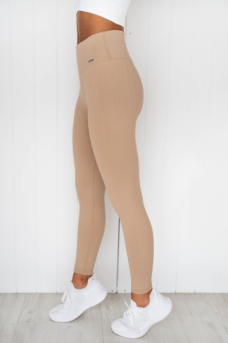 Solid Beige Luxe Seamless Tights
