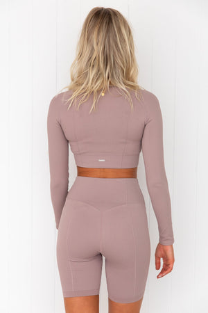 Dusty Violet Luxe Seamless Crop Long Sleeve