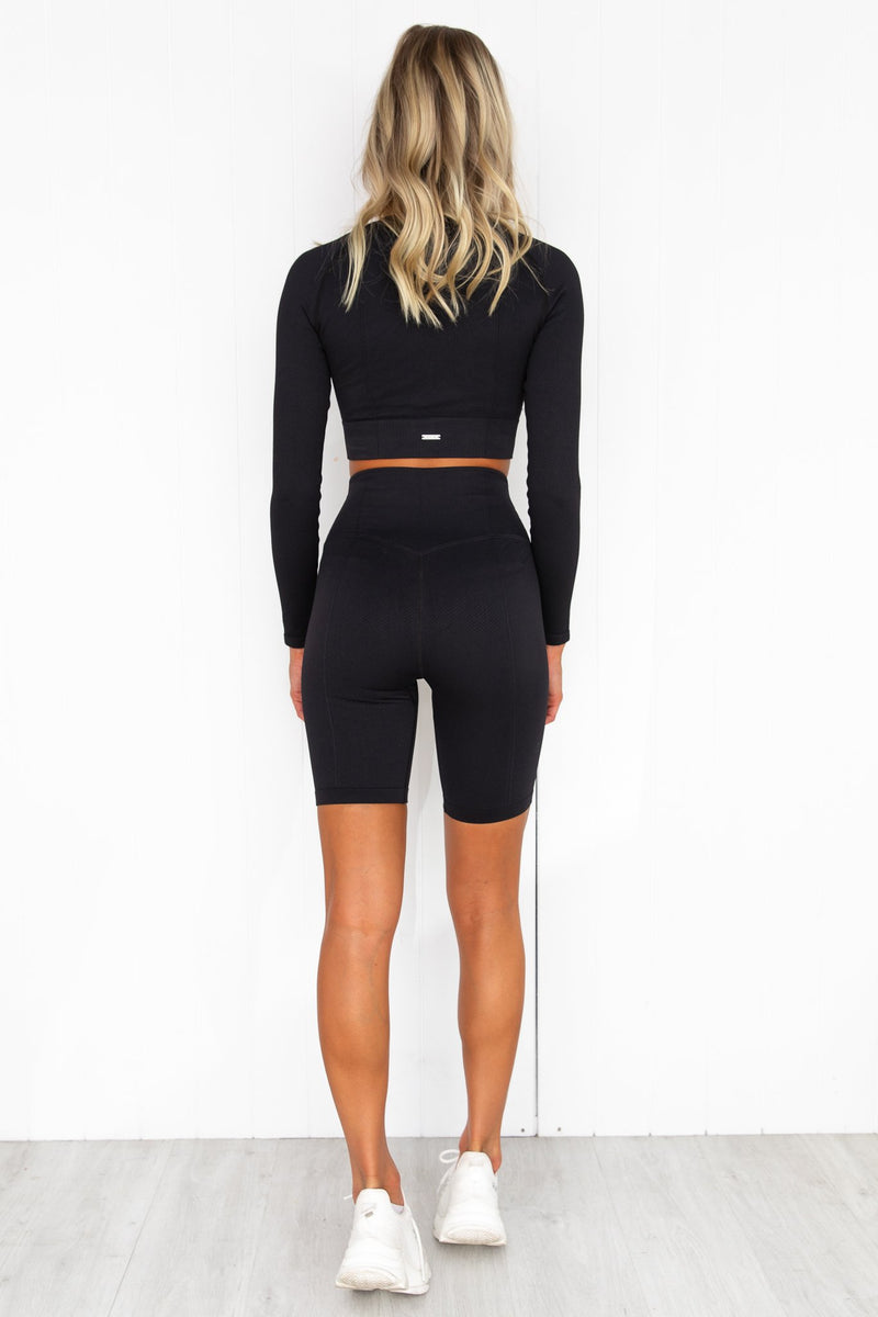 Black Luxe Seamless Bike Shorts