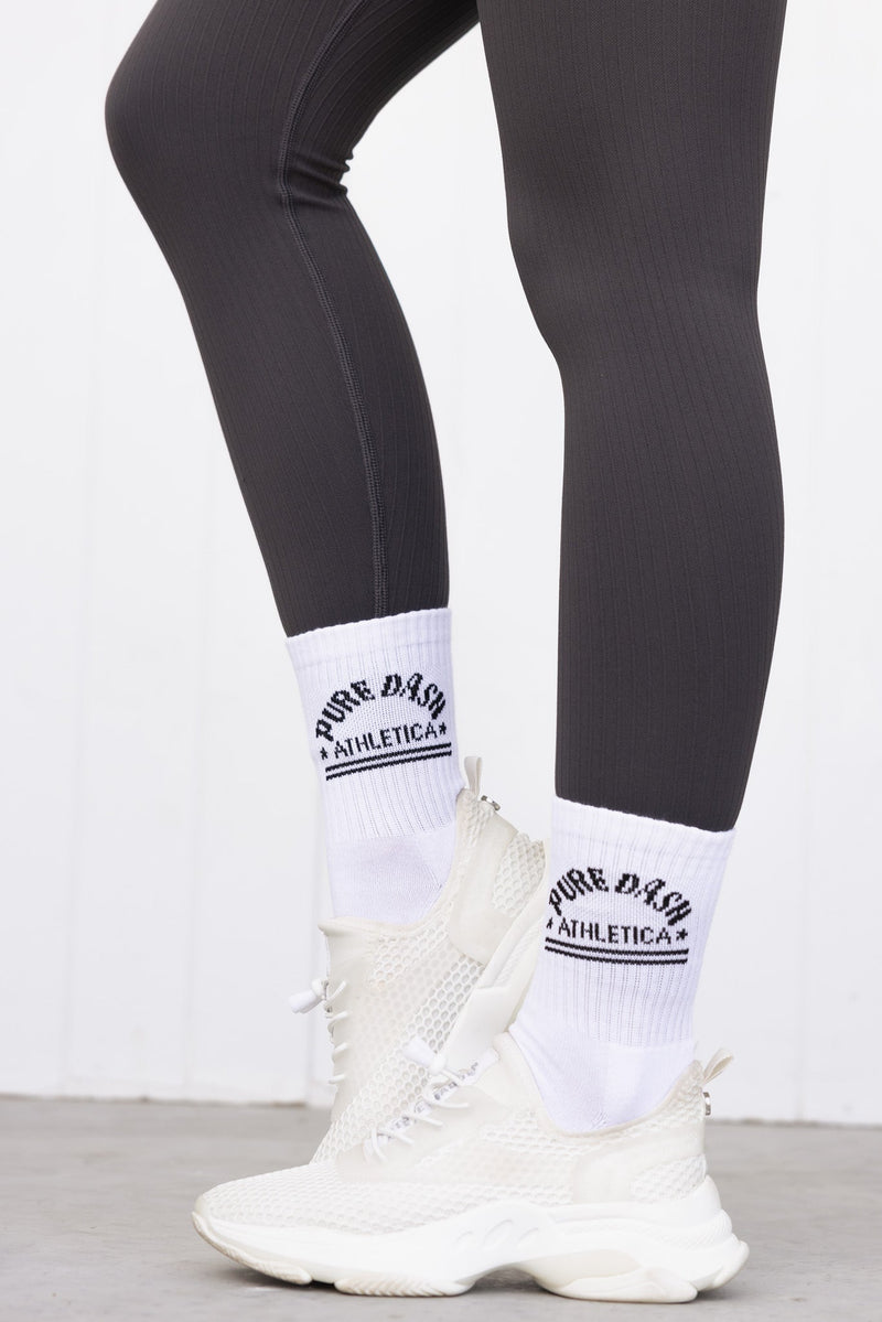 Pure Dash Crew Socks - Black/White (FREE Over $150 Code: FREEBIE1)