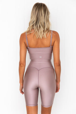 Dusty Violet Shimmer Bike Shorts