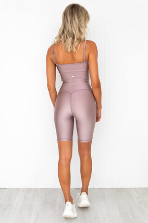 Dusty Violet Shimmer Bike Shorts