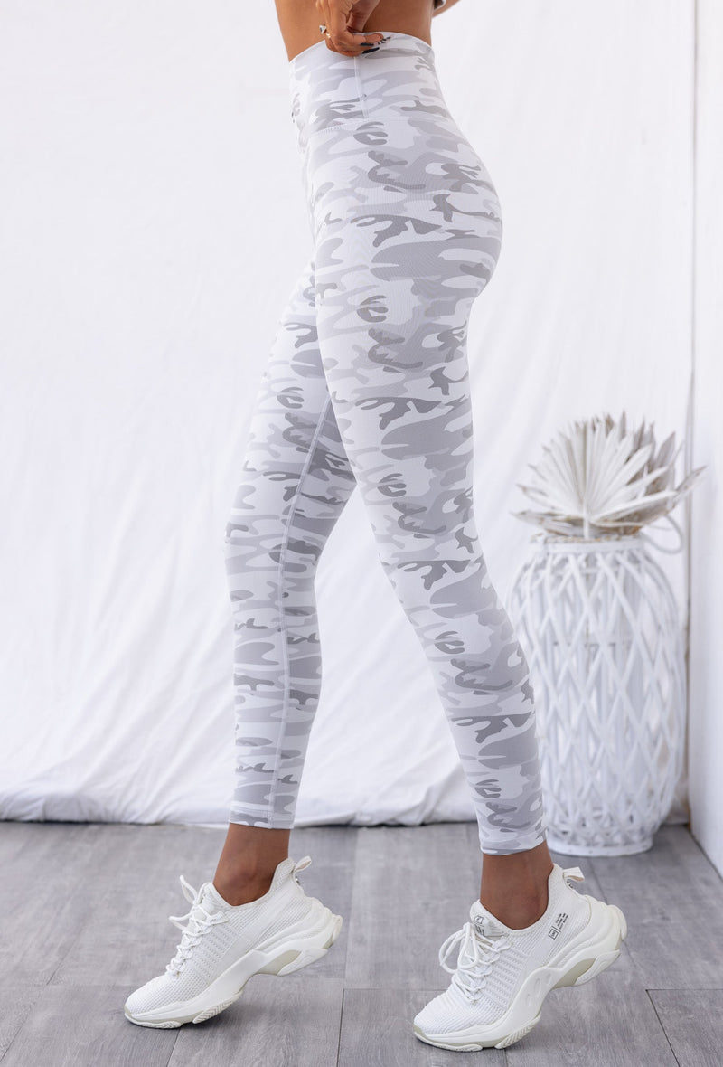 Full Length Leggings - Grey Camo