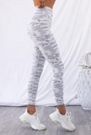 Full Length Leggings - Grey Camo