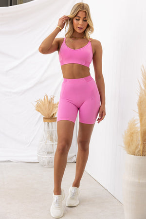 Level Up Scrunch Shorts - Pink