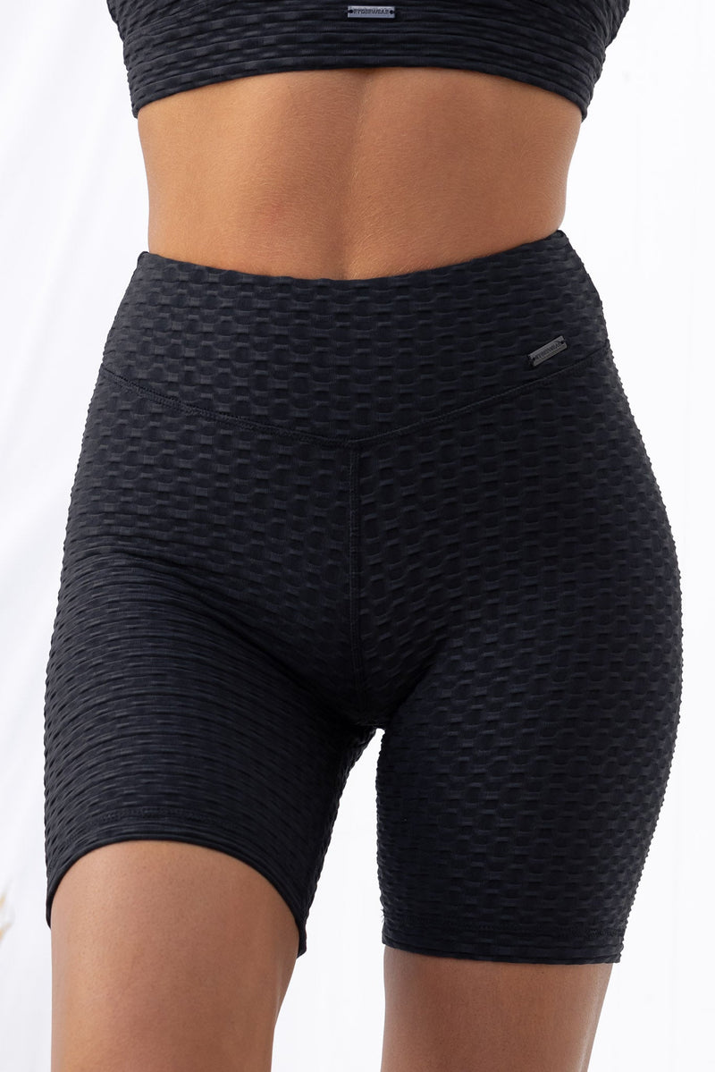 Optic Scrunch Bum Shorts - Black