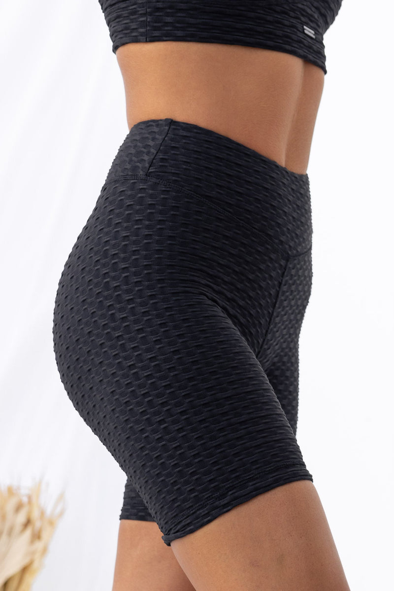 Optic Scrunch Bum Shorts - Black