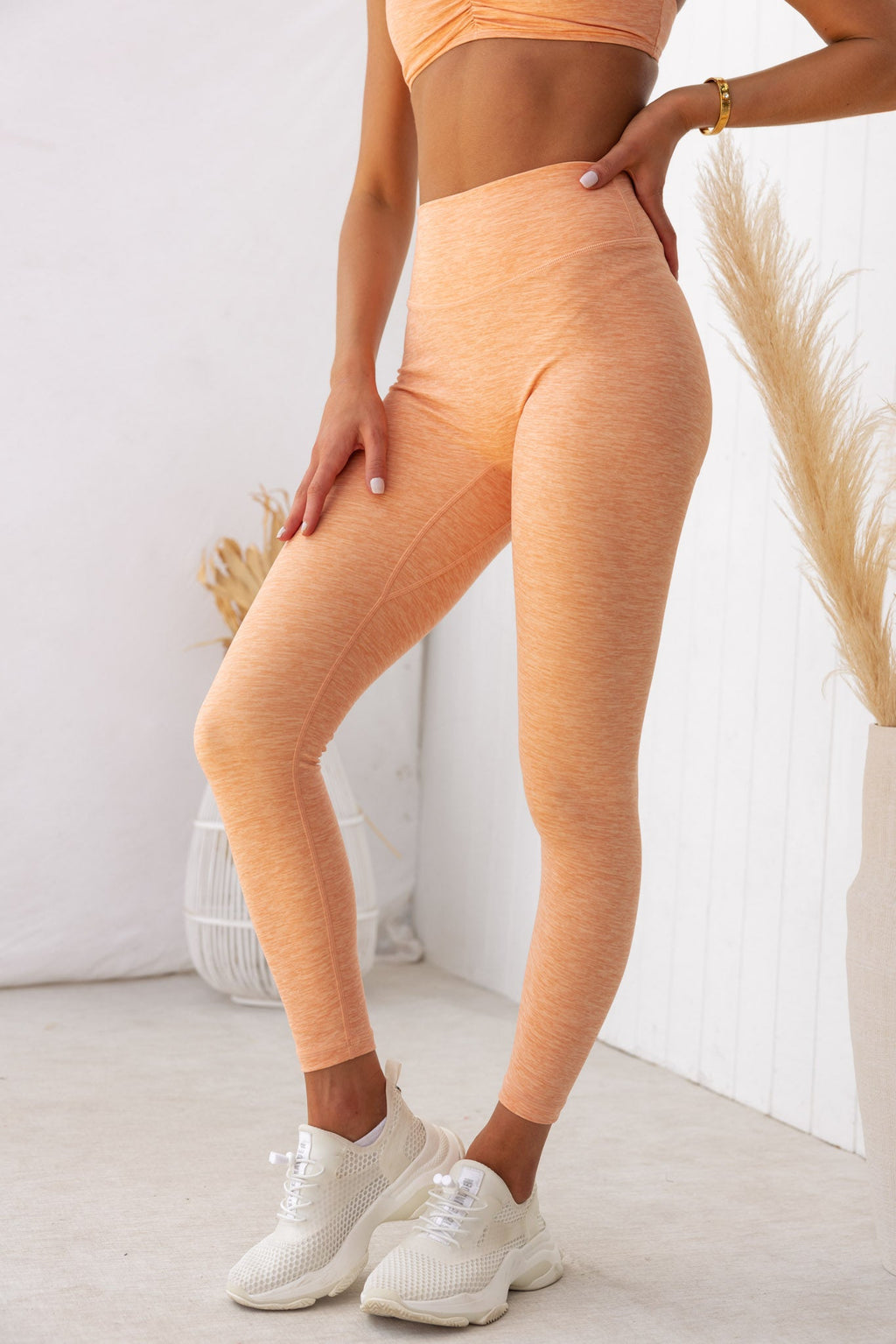 Zero Rise Everyday Ankle Length Leggings - Apricot Marl