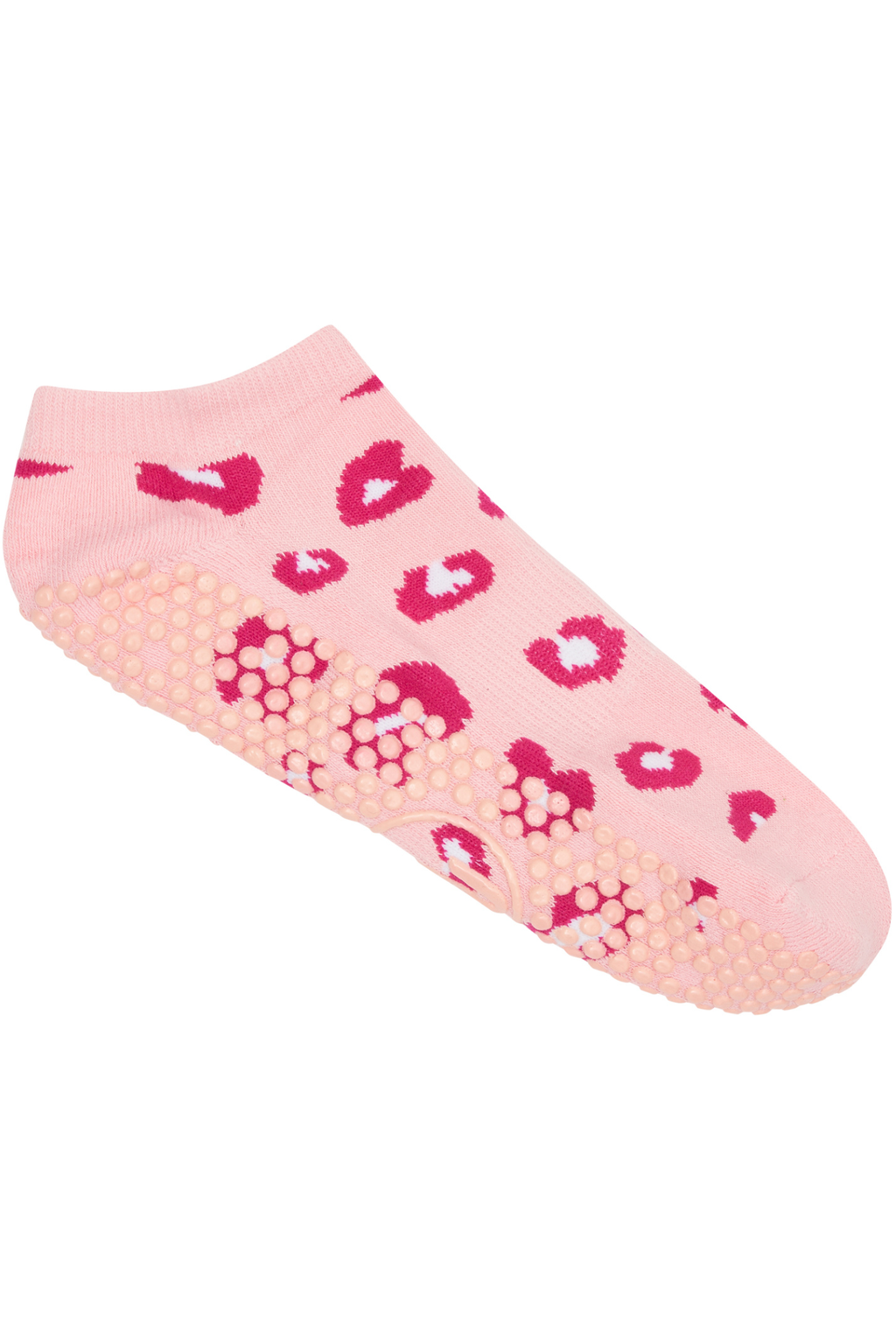Classic Low Rise Grip Socks - Pink Cheetah