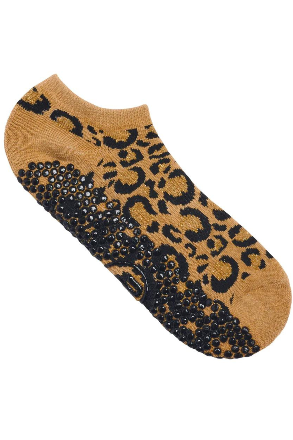 Classic Low Rise Grip Socks - Gold Sparkle Cheetah