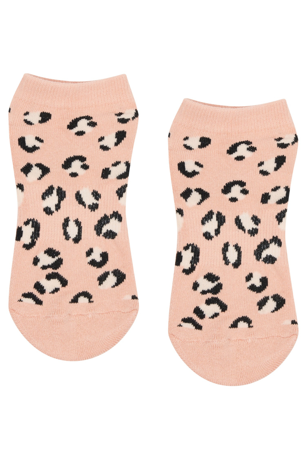 Classic Low Rise Grip Socks - Peach Cheetah