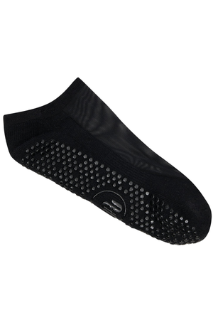 Luxe Mesh Low Rise Grip Socks - Black