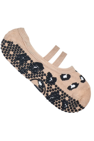 Clasic Ballet Grip Socks - Nude Cheetah