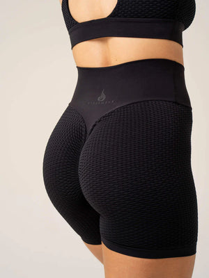 Honeycomb Scrunch Seamless Shorts - Black
