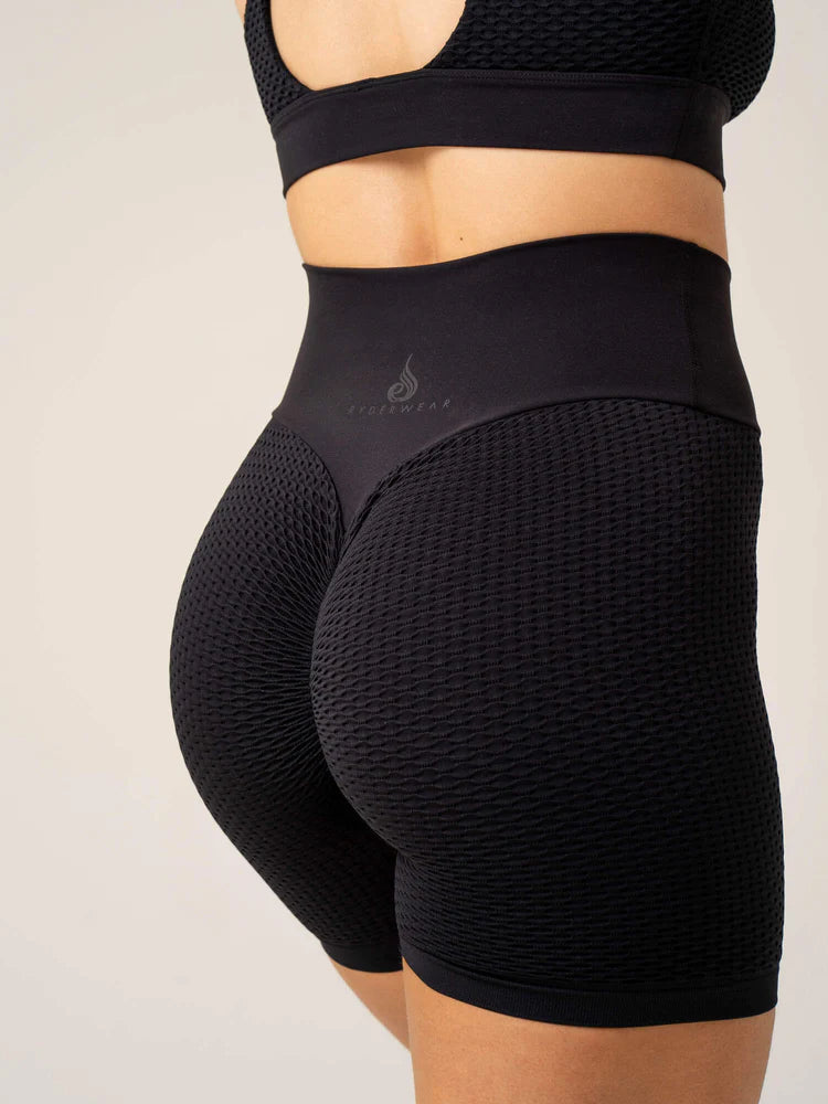 Best Seller Scrunch Butt Sports Shorts Honeycomb Textured Wide